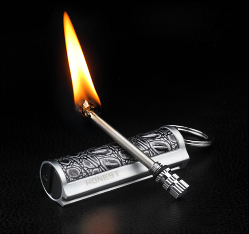 Accendino a Cherosene con Fiamma Morbida, Accendino Vintage Antico con Contenitore Trasparente, Accendino Ricaricabile per Fumatori (Non Includere Cherosene),Silver