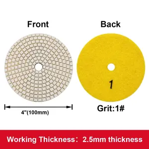 AA 품질 건식 습식 다이아몬드 연마 버핑 패드 화강암 석재 용 흰색 사각형 바닥 적용을위한 다양한 그릿 크기 - Product Image 2