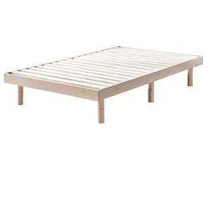 木小屋风格平台床带床头板北欧实木床单人现代简约卧室公寓家具厂