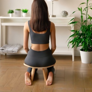 Banco de Meditación Ergonómico Portátil de Madera Premium, Asiento Natural para Arrodillarse, Cojines para Práctica de Yoga Seiza, Taburete <span class=keywords><strong>Plegable</strong></span> - Product Image 4