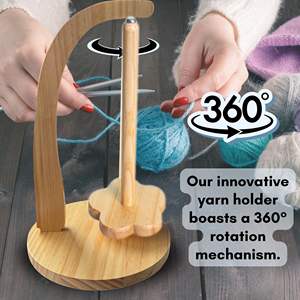 Soporte de hilo de madera para tejer y ganchillo, regalo de ganchillo para amantes del tejido, Spinner de hilo de madera para ganchillo bien, regalo - Product Image 2