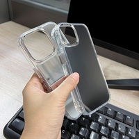 Coques de téléphone portable transparentes antichoc 3-en-1 en acrylique à surface miroir pour iPhone 15/16/17/18 Pro Max