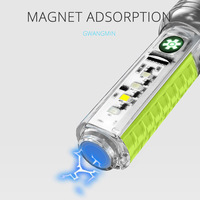 Lampe torche LED rechargeable ultra-lumineuse XHP50, lumière latérale blanche et violette, zoom laser, petite mini torche, design robuste, étanche