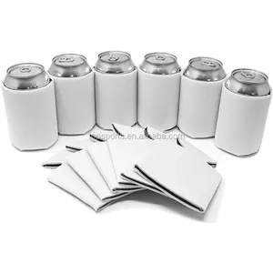升华空白氯丁橡胶啤酒罐套筒啤酒罐支架柔软绝缘可重复使用的白色冷藏罐定制个性化