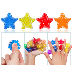 Mini jouet anti-stress en forme d'étoiles de 3,5 cm avec billes d'eau à presser pour TDAH - Product Image 3
