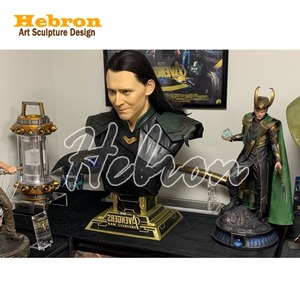 Statue de <span class=keywords><strong>Loki</strong></span> en résine et fibre de verre de qualité supérieure, buste de collection, figurine d'<span class=keywords><strong>action</strong></span> grandeur nature, statue de Thor - Product Image 6