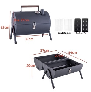Grande Barbecue à Charbon d'Bois Pliable Double Face pour Extérieur avec Cheminée et Thermomètre pour Griller le Bacon - Product Image 2