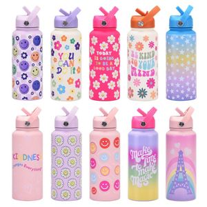 Botella de Agua Deportiva Personalizada de Acero Inoxidable, Gran Capacidad de 1L, Doble Pared, Aislada al Vacío, Ecológica, Portátil, con Pajita - Product Image 1