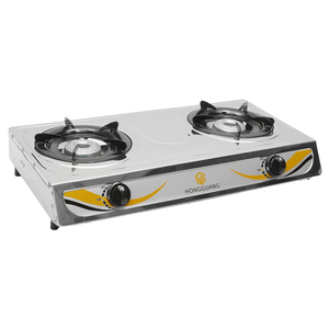 Réchaud à gaz compact, portable et élégant en acier inoxydable à double brûleur <span class=keywords><strong>pour</strong></span> usage extérieur et en camping-car - Product Image 2