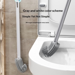 Nuevo cepillo de silicona para inodoro con mango largo, sin ángulos muertos, para baño, venta al por mayor - Product Image 4