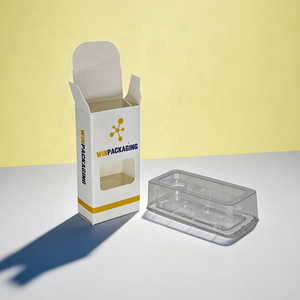 <strong>Small</strong> Business Matte Single Vial Package Tuck Box <strong>With</strong> Die Cut Window Custom Logo Black Body Serum Glass Vial Packaging <strong>Boxes</strong> - Product Image 3