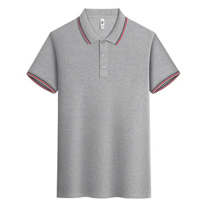 Polo Shirt Solid Color Polyester Short Sleeve Contrast Trim Daily Wear - Product Image 1
