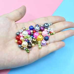 Perles en plastique colorées sans trou, de tailles variées, en ABS, pour la décoration des ongles et la création de bijoux DIY. - Product Image 2