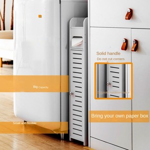 Organizzatore angolare impermeabile per bagno e toilette con porta salviette e contenitore - Product Image 2