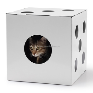 Zhizao Rangement Intérieur Pliable <span class=keywords><strong>Chat</strong></span> Maison Grattoir Designcat <span class=keywords><strong>Carton</strong></span> Petit Quadrate <span class=keywords><strong>Chat</strong></span> <span class=keywords><strong>Abri</strong></span> avec Motif Imprimé - Product Image 6