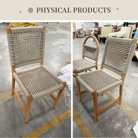 Vente en gros au Canada, meubles de maison modernes et minimalistes faits à la main en teck, chaises de salle à manger d'extérieur en bois tressé écologiques, ensemble de 2/4/6