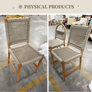 Vente en gros au Canada, meubles de maison modernes et minimalistes faits à la main en teck, chaises de salle à manger d'extérieur en bois tressé écologiques, ensemble de 2/4/6 - Product Image 6