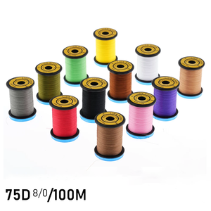 Hilo de atado de moscas de dos capas 75D <span class=keywords><strong>8</strong></span>/0, 100M, poliéster, 12 colores, material de alta resistencia para ninfa, mosca seca, mirilla, anzuelos 12 a 22, trucha, lubina - Product Image 5