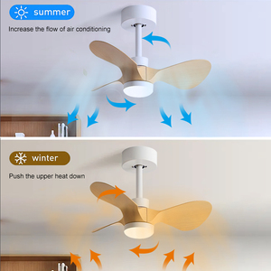 Kipas Angin Plafon LED Modern Lampu Rumah Kamar Tidur 3 Baling-Baling Kayu 20/24 Inch Motor DC BLDC Remote Control Kipas Angin Plafon Dengan Lampu - Product Image 3