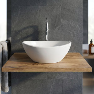 Lavabo rond en céramique de 8 pouces à poser sur table, en granit, pour usage hospitalier, certifié ISO9001, design moderne, pour lavage des pieds - Product Image 3