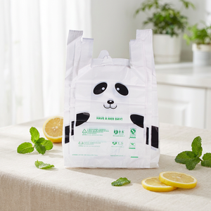 Sacs en plastique transparents jetables avec logo imprimé, sacs en plastique à poignées pour supermarchés et épiceries - Product Image 2