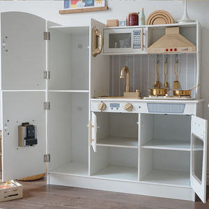 Gerçekçi işık ve ses çocuklar yürümeye başlayan ahşap oyun için pişirme seti Pretend mutfak oyuncak çocuk Boys & Girls için - Product Image 4