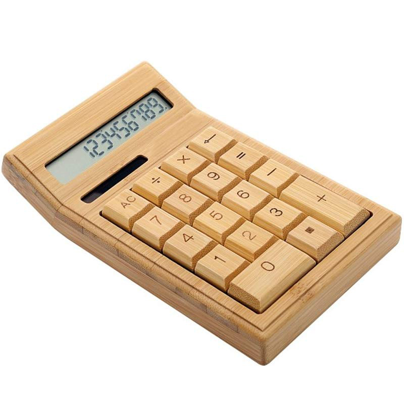 Экологичный бамбуковый электронный калькулятор, стандартная функция для дома, офиса, школы