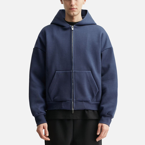 Sudadera con capucha completa para hombre, con logotipo personalizado, de algodón y forro polar, estilo casual urbano, chaqueta con cremallera para hombre - Product Image 3