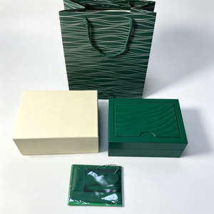 Cajas de Presentación de Relojes de Lujo con Logotipo Personalizado, Caja de Reloj de Cuero Sintético Verde de Marca - Product Image 6