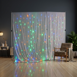 Heavy Duty Velvet <b>Star</b> Curtain <b>LED</b> RGBW Backdrop for Outdoor and Indoor Event Stage - Product Image 3
