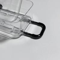 Mini Valise Mignonne en Plastique Transparent avec Roues Rétractables, Lavable et Étanche pour le Rangement de Bijoux et de Bonbons
