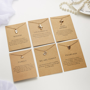 Collar de Moda Creativo para Mujer, Joyería Chapada en Oro, Dijes con Amuletos para la Buena Suerte, <span class=keywords><strong>Karma</strong></span> y Deseos, Estilo Moderno para Damas y Chicas - Product Image 1