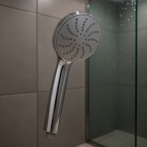 Soffione doccia a getto singolo, diametro 100 mm, lunghezza 29,5 cm, finitura cromata, per uso bagno - Product Image 3