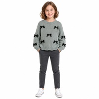 Pull personnalisé pour enfants en maille mélangée à manches longues et col rond, style doux, pour l'automne, l'hiver et Noël, en acrylique, tricot basique pour enfants
