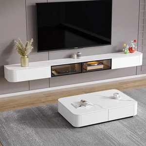 Mueble de <span class=keywords><strong>TV</strong></span> suspendido con losa de roca, sencilla y moderna sala de estar, mueble de <span class=keywords><strong>TV</strong></span> con puerta de cristal suspendido de tamaño pequeño - Product Image 6