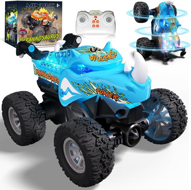 1:64 Scale RC Monster Truck 4-Channel 360 Flip Drift Metal Body 30m Electric Remote Control Car Toy Charger Included for Boys YS
