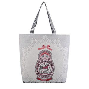 Bolso Tote de lona duradero grande y elegante con estampado personalizado para mujer, logotipo bordado a la moda para viajes de invierno y playa - Product Image 2