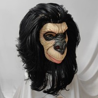 Masque de singe réaliste effrayant et effrayant en latex, masque intégral pour adulte, masque d'orang-outan, masque de tête