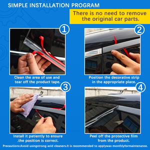 Accesorios para Coche Tira <span class=keywords><strong>de</strong></span> Moldura Decorativa Cromada para Ventana <span class=keywords><strong>de</strong></span> Puerta Negra para <span class=keywords><strong>Volkswagen</strong></span> Golf 7 MK7 2013-2019 - Product Image 3