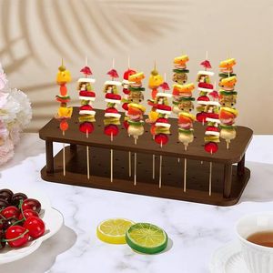 ชั้นวางผลไม้แบบไม้สองชั้นสำหรับจัดเก็บและจัดแสดงบนโต๊ะในครัว - Product Image 1