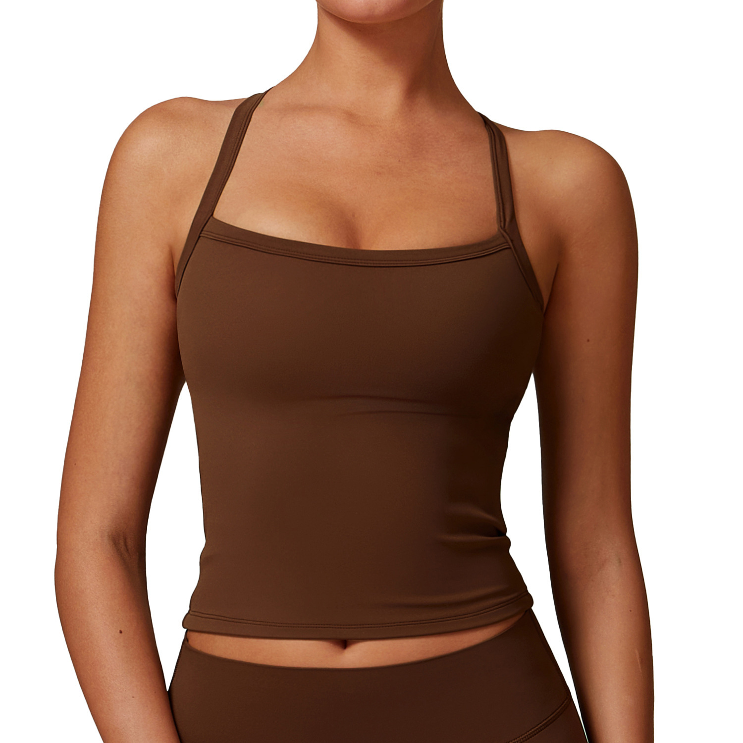 Grind Yoga Vest Breathable Quick-drying Fitness Top Running Sports Vest Women Off-the-Shoulder Neckline Skinny Fit