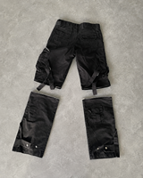 Celana Cargo Jogger Pria Bahan Katun Twill Ukuran Besar dengan Logo Kustom, Saku Resleting, dan Kancing Depan