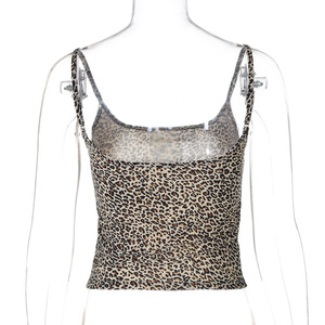 Channel Trendy Summer Spaghetti Strap Slim Fit Y2K Cheetah <strong>Leopard</strong> <strong>Print</strong> Cropped <strong>Cami</strong> <strong>Tops</strong> for Women - Product Image 3