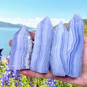 En gros, Pointe de pierre précieuse en vrac en cristal naturel : Agate dentelle bleue, Quartz rocheux, Agate tournebroche, pour l'artisanat et la décoration intérieure - Product Image 5