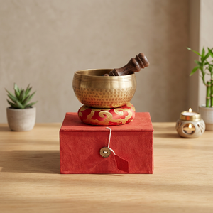 Best Selling Engraved Tibetan Brass Singing Bowl Hand Hammered Eco-Friendly for Yoga <b>Meditation</b> Striker <b>Cushion</b> Box Souvenirs - Product Image 2