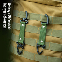 Sac à dos tactique en nylon pour le camping en plein air avec boucle triangulaire et clip à clé multifonctionnel à dégagement rapide bidirectionnel