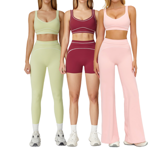 Conjunto de Yoga para Mujer, Estilo Único y Cómodo, Ligero, con Logotipo Frontal, Transpirable, de Secado Rápido y Cintura Alta Elástica, Superventas - Product Image 1