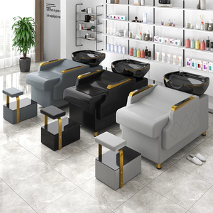 Zxm Sillón de Lavado de Cabello con Masaje, Mueble de Salón de Belleza, Sillón de Champú con Lavabo - Product Image 2