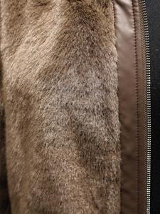 Giacca Bomber da Donna in Ecopelliccia Marrone Senza Cuciture con Cappuccio, Lavorazione Squisita, Fodera in <span class=keywords><strong>Camoscio</strong></span>, <span class=keywords><strong>Cappotto</strong></span> Invernale - Product Image 5