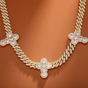 สร้อยคอคิวบาแบบไมโครอินเลย์สไตล์ฮิปฮอปยอดนิยมข้ามพรมแดนยุโรปอเมริกา สำหรับทุกเพศทุกวัย ขายส่ง - Product Image 2